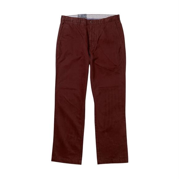 Cremieux Pants Mens 32 Raisin Red Cotton Madison Flat Front Chino Casual - Picture 1 of 11